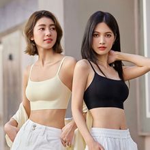 2025春夏内衣女小胸聚拢吊带背心一片式无背扣无钢圈无痕美背文胸