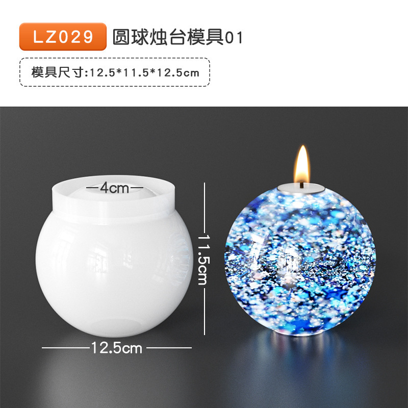 36 epoxi vela molde cristal racimo bola arco Polka Dot cubo vela almacenamiento hecho a mano resina silicona molde