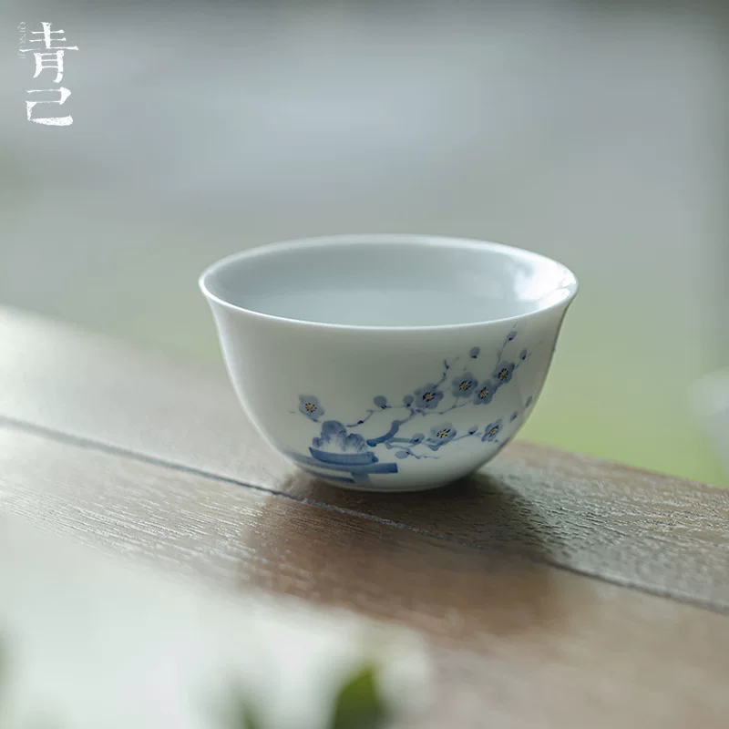 Китайская глина Qing Dynasty мастера ручной росписи Jade керамическая чашка с чайным набором Kung Fu керамическая чашка голубой и белый глазурованный чайник чайная чашка чая в доме