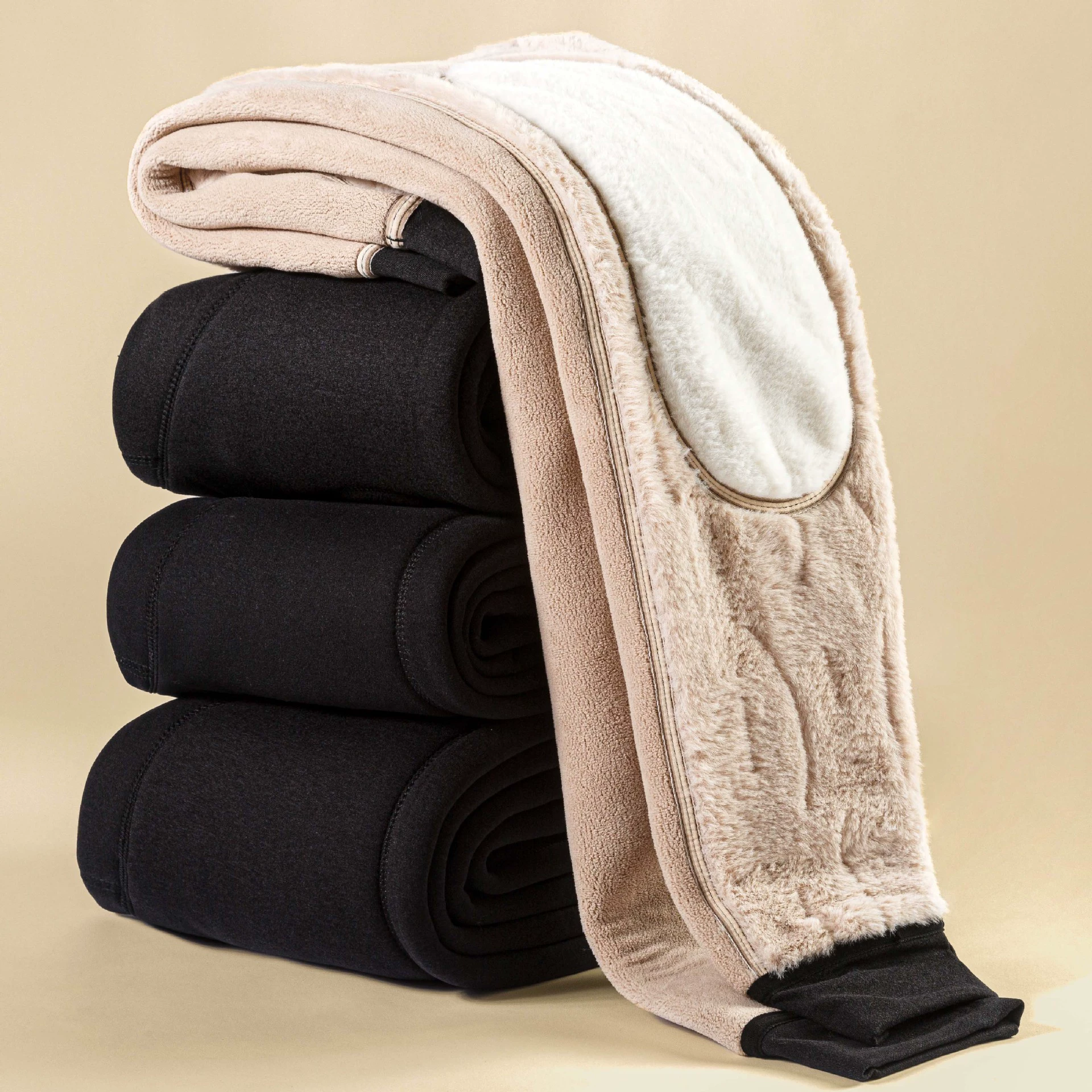 [Северо-восточный очень толстый] Зимние мужские леггинсы для талии и коленей теплые брюки с высокой талией и бархатными толстыми хлопковыми брюками большого размера