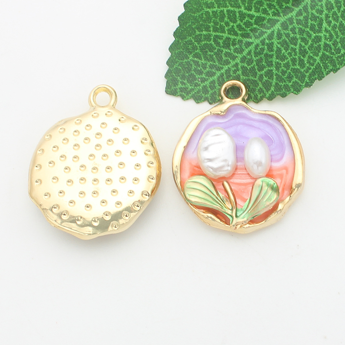 28g Weight Pendant Jewelry Making Type DIY Jewelry Accessories Classification 10 PCS/Package Quantity Alloy Material Flower Pattern Enamel Design Vintage Style, Simple Style Style 10 PCS/Package Alloy Flower Pendant 6