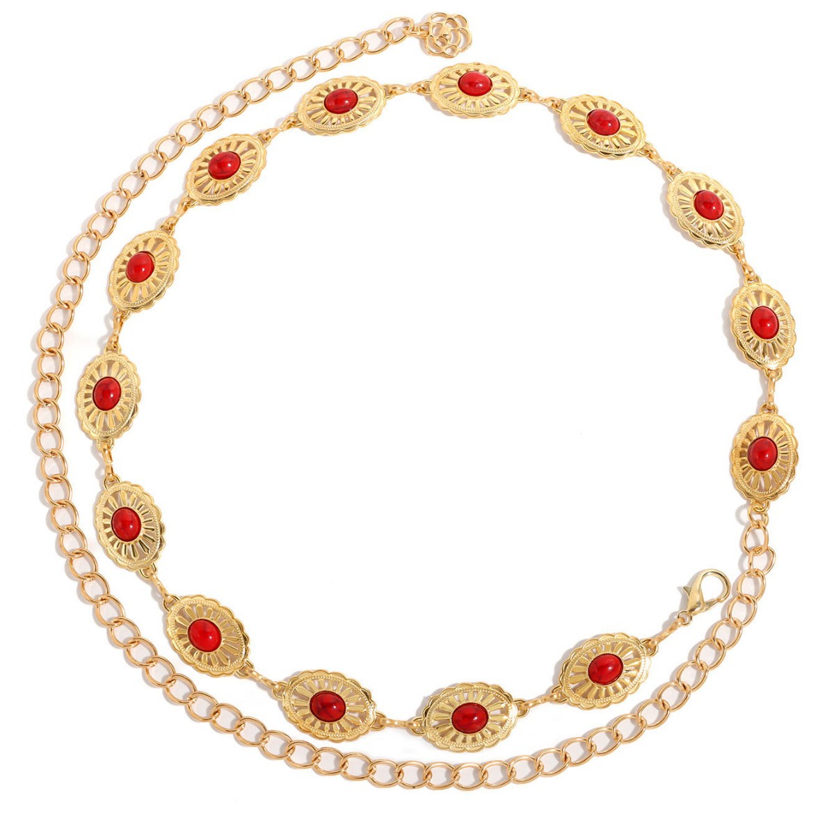 Böhmische Türkis Bauchkette Vintage Ethno Körperkette Für Damen_voghion.com