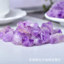 厂家供应 天然紫晶花原石 香薰扩香石 鱼缸花盆摆饰消磁水晶碎石