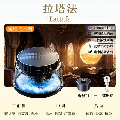 Automatic Spray, Car Perfume Aromatherapy - latafa-yw002-car-start-and-stop-full-car-fragrance-in-seconds-six-color-breathing-light