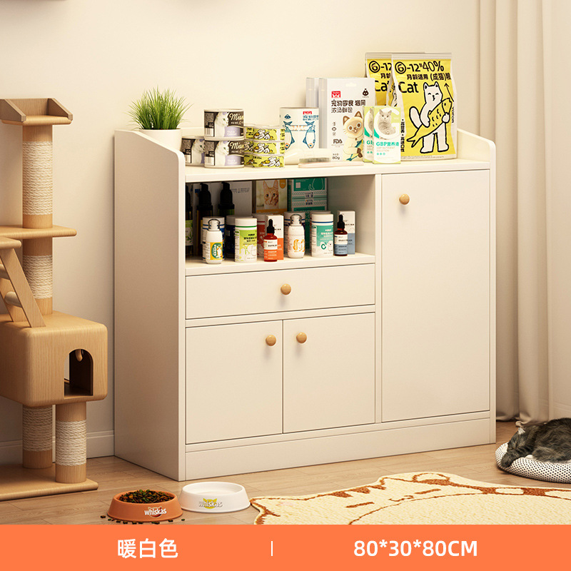 Mueble de almacenamiento para mesa de alimentación, suministros para mascotas, gran capacidad, almacenamiento sencillo y económico para el hogar, mueble de almacenamiento para sala de estar
