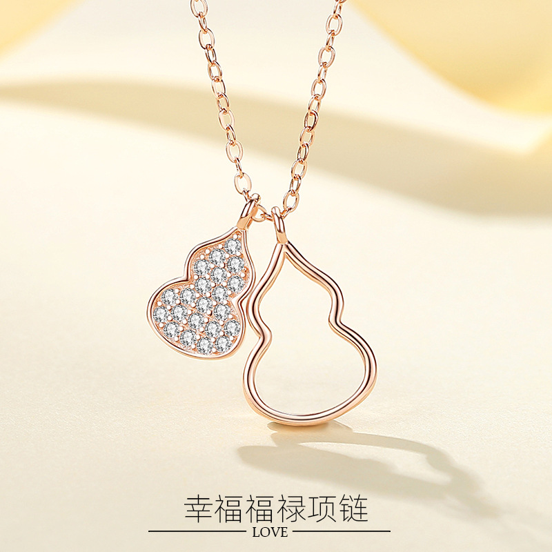 Cuerpo completo 925 plata esterlina calabaza simple nicho diseño femenino ins clavícula cadena fresca Internet celebridad temperamento joyería