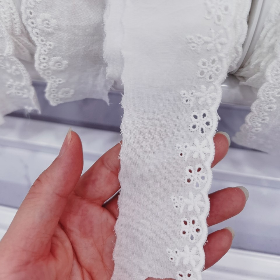 全棉刺绣花边 棉花边
