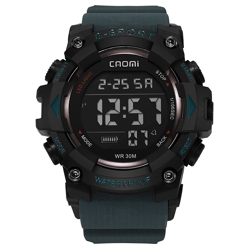 Nuevo reloj de moda al aire libre para hombres estudiantes tendencia adolescente gran dial impermeable multifuncional reloj electrónico deportivo para hombres