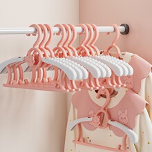 儿童衣架防鼓包婴儿挂衣服宝宝专用多功能加粗防滑可伸缩晾晒衣架