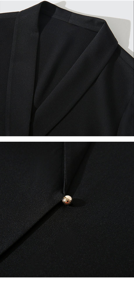 Áo blazer nữ satin thắt eo dáng ôm kiểu Pháp thanh lịch — Trắng ngọc trai, Xám nhạt, Đen đá chi tiết 22
