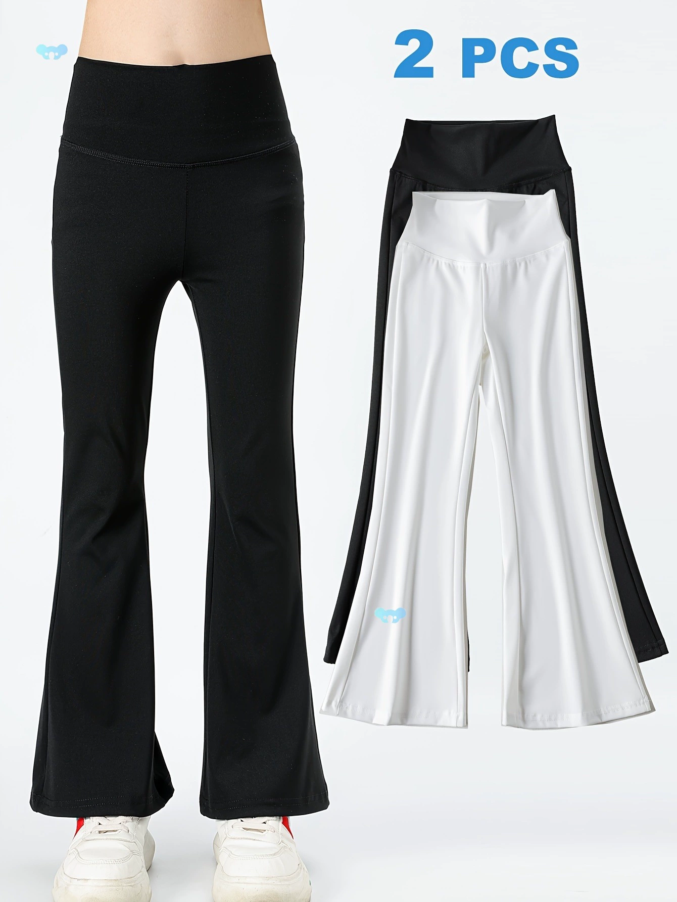 Набор из 2 шт. и 3 шт. высоких леггинсов для девочек однотонных, кросс-бордер