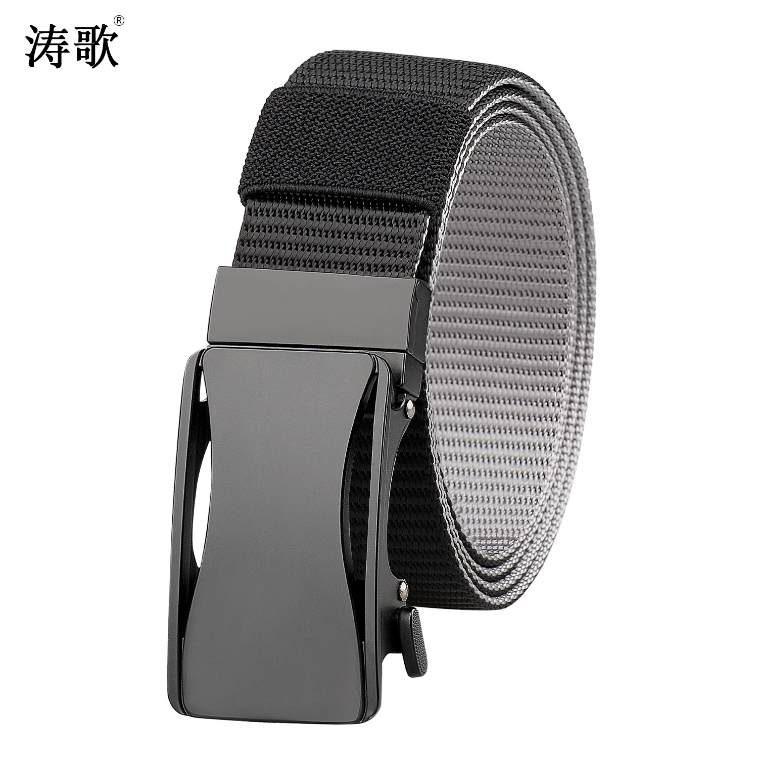 Nueva hebilla giratoria cinturón de nylon tejido casual para hombres cinturón de aleación de hebilla de lona cinturón de dos colores