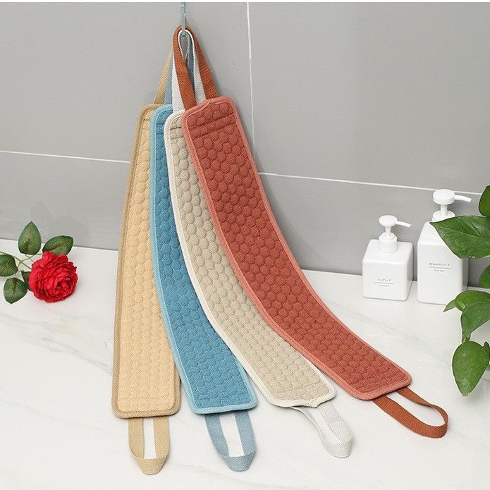 Tira de frotamiento de espalda larga alargada Toalla de baño de vuelta Toalla de baño de doble cara larga engrosada cepillo de baño de descontaminación fuerte y duradero