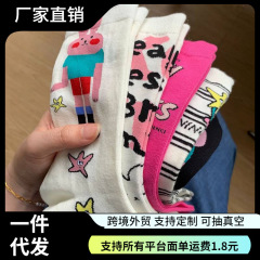 靴下の女性韓国版中筒ins潮jk少女日系かわいいウサギ模様イラスト漫画カップル中筒靴下