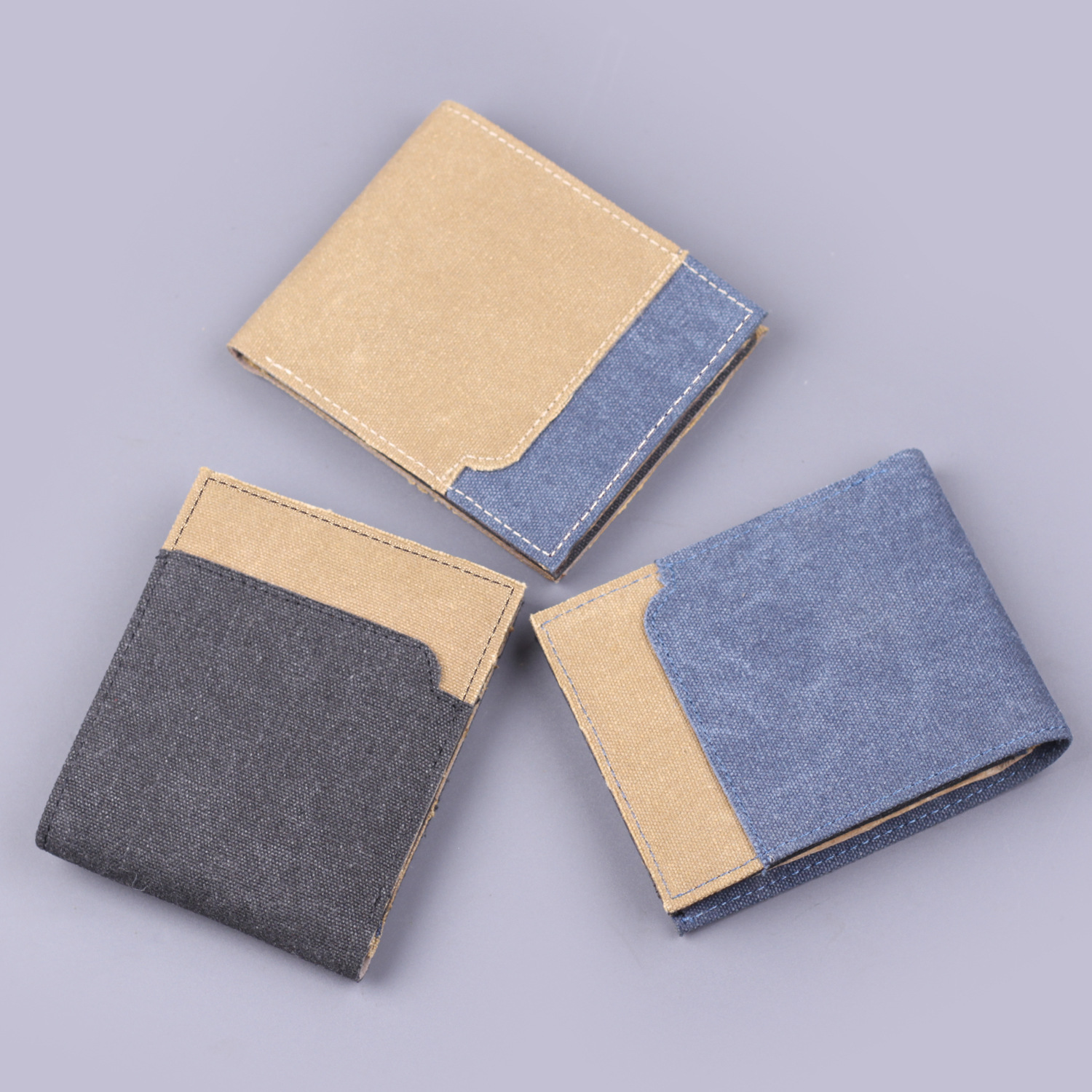 Cartera de hombre, cartera de lona corta, cartera de tarjeta de hombre, cartera de hombre, nueva cartera de hombre transfronteriza