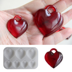 バレンタインデー立体大愛ペンダント金型Puffy Heartペンダント鏡面滴糊手作り金型友友友