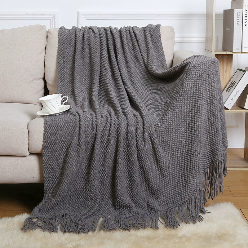 Duvet for sleep, knitted sofa, boho style