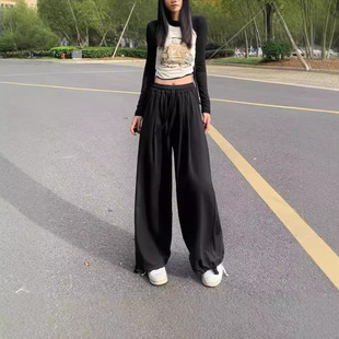 Vibe High Street Wide Leg Sports Pants Women's Loose Long Pants Spring and Autumn Korean American Banana Straight Casual Pants
