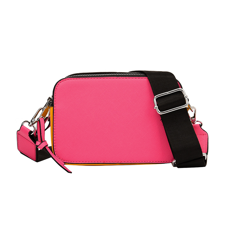 Verano nuevo bolso de bandolera de banda ancha personalizado simple bolso de hombro casual Bolso cuadrado pequeño de color de contraste de moda transfronterizo 2023