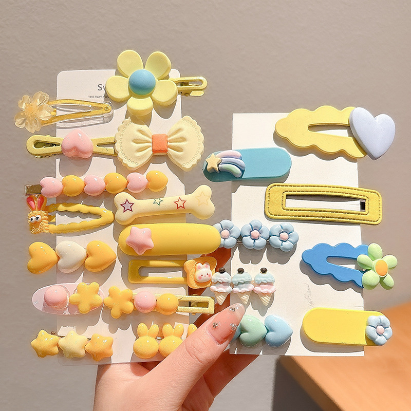 2024 nuevo clip BB de color lindo clip de cabello de boca de pato chica lateral clip de frange para niños tocado tarjeta de cabello rotura