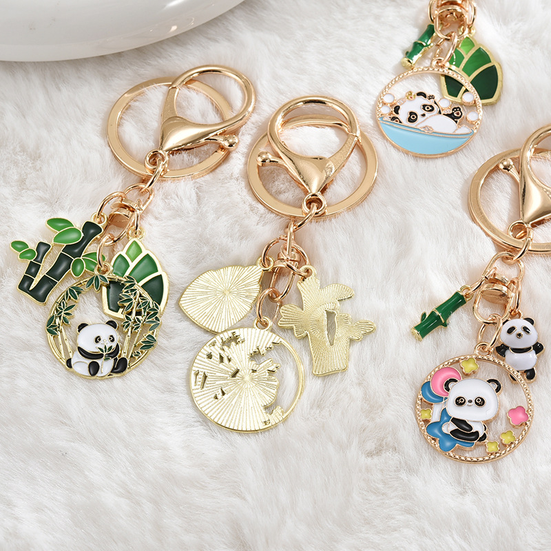 25g Weight Bag Pendant, Keychain Classification 1 Piece Quantity Holiday, Daily Occasion Metal Material Panda Pattern Unisex Gender Cute Style Cute Panda Metal Unisex Bag Pendant Keychain 4