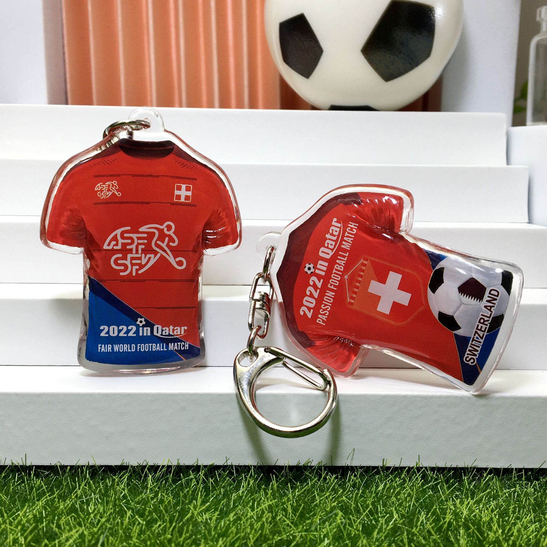 瑞士队-队徽+旗帜+足球