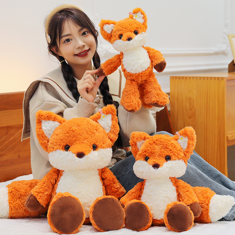 かわいいランニングキツネぬいぐるみ森人形大型安い枕ガールフレンドの誕生日ギフト人形|undefined