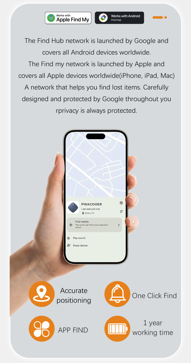 iOS Android GPS tracker, key locator, anti-loss tracker for car keys
