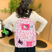 卡通可爱休闲双肩包批发日韩中学生书包女大容量时尚粉色软妹背包
