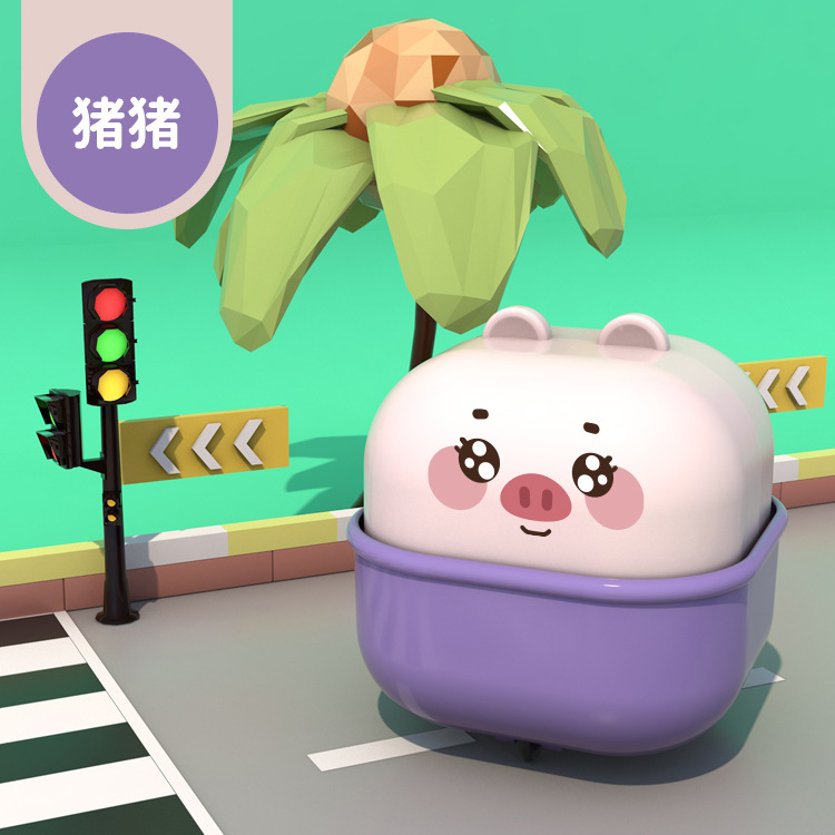 Cartoon cute coches de inercia de retorno tipo prensado cute taza mascota juguete infantil suave caída oso cachorro