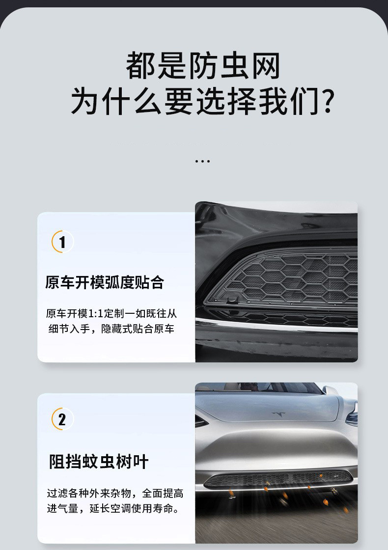 Cross-Border Applicable to the Updated Version of Model Y/3 Tesla Insect-Proof Net, Integrated Insect-Proof Net, Removable Central Net Wholesale