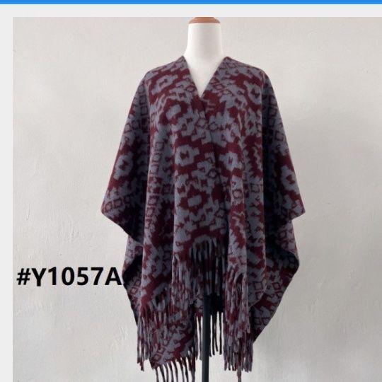 45-89 Tinta pintada capa gruesa caliente de color contrastante otoño invierno nuevo bufandas de capa de bordilla nacional chal a cuadros