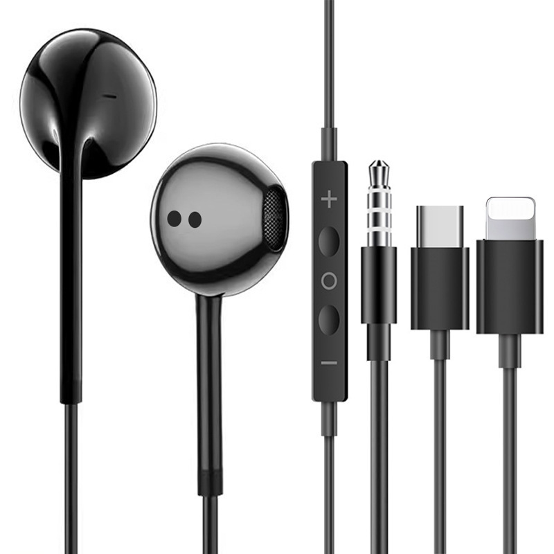 Headphones Digital Type-C/3.5Mm Suitable for iPhone Mobile Phones with In-Line Control, In-Ear Gaming Headset with Low Latency