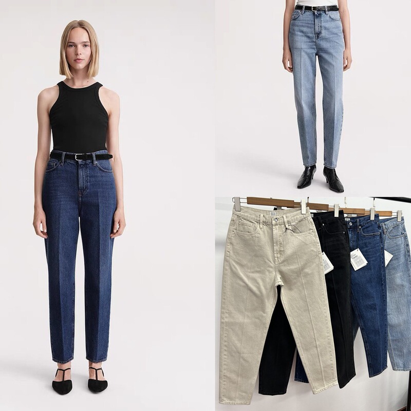 2025 Early Autumn New European and American Style Swedish to Same Style High-Waisted Light Blue Flared Tapered Cropped Jeans for Women 2025 Early Autumn New European and American Style Swedish to Same Style High-Waisted Light Blue Flared Tapered Cropped Jeans for Women