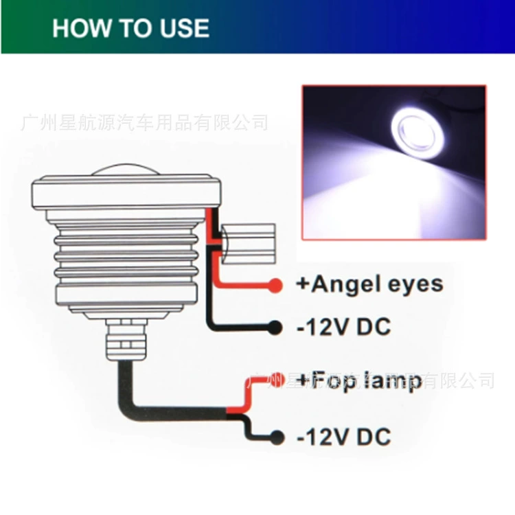 Заводной автомобильный светодиодный линза линза 30Вт туман свет с COB ангельское глазко глаз рыбий глаз свет дневной линии 3.5 дюйма