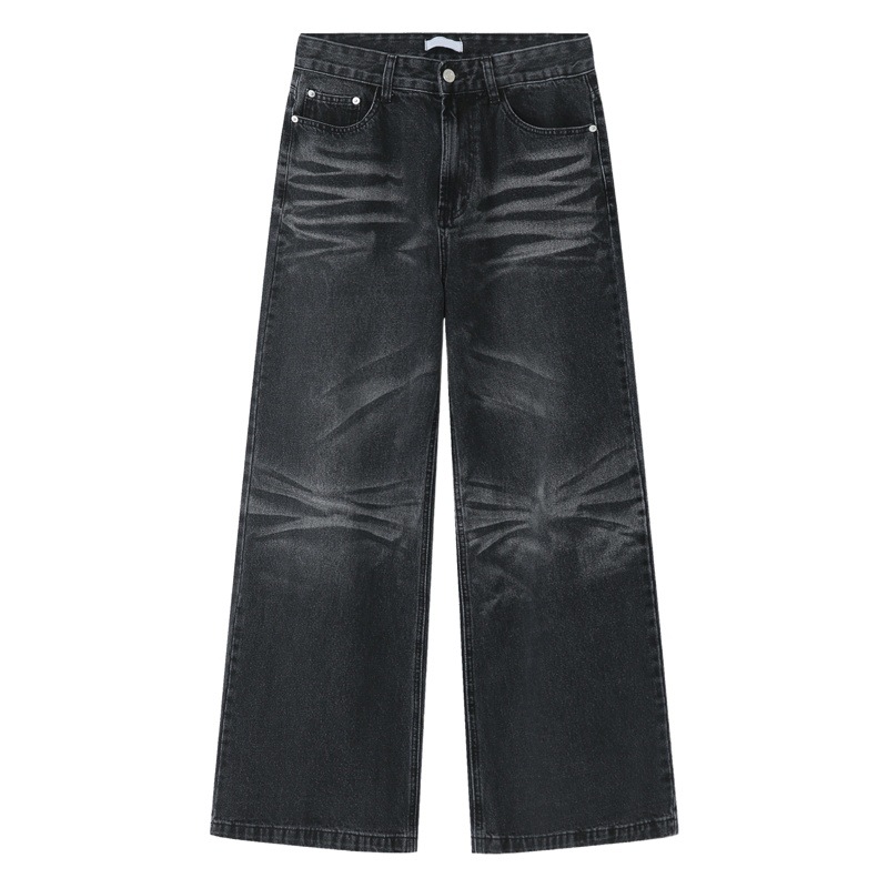 Mtlclothes ropa de los hombres | 2023 primavera nueva casual Denim pantalones sueltos pierna ancha estilo coreano moda Retro