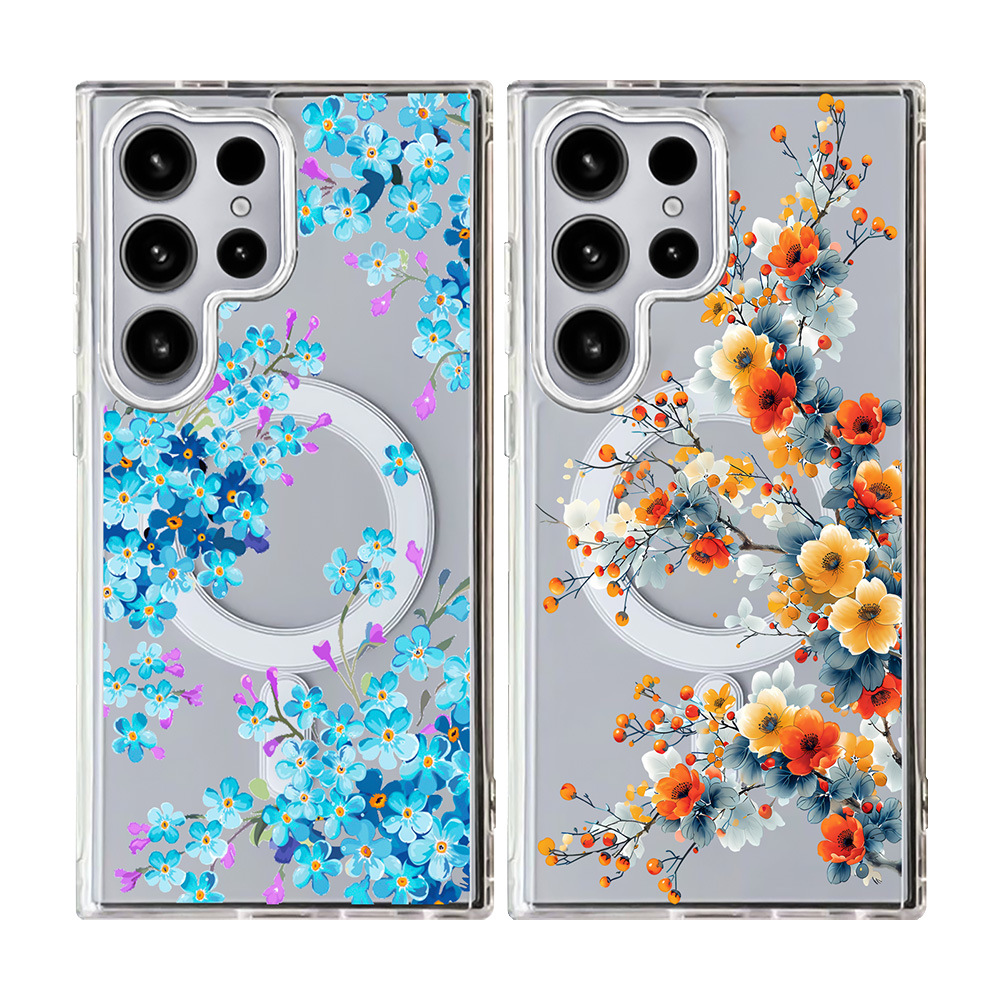 40g Weight Samsung Applicable Brands Phone Cases Classification PC, tpu Material Flower Pattern Simple Style, Classic Style Style PC Tpu Flower Simple Style Classic Style Phone Cases Phone Accessories 4