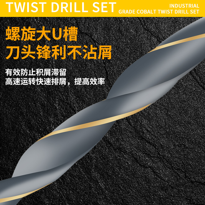 Broca helicoidal de acero de tungsteno genuino para perforación, vástago recto, adecuada para metal, contiene cobalto, alta dureza, para carpintería y acero inoxidable.
