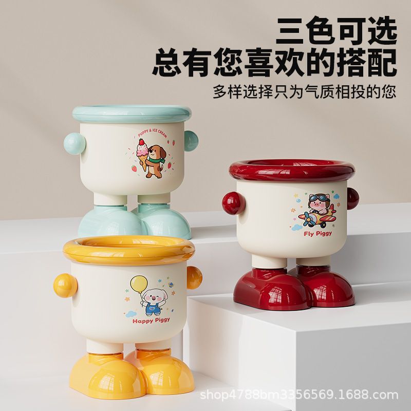Pen Holder Office Workstation Essential, High Aesthetic Value, Creative and Cute for Children and Girls, Large Capacity Student Desktop Trash Bin