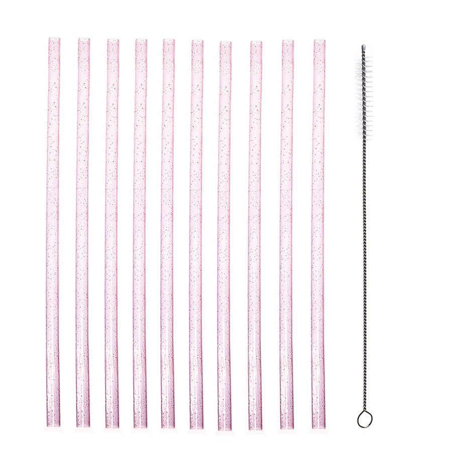 Tubo recto de plata en polvo 31,5 cm rosa