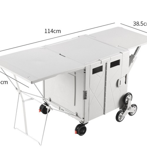 Camping van foldable table pull cart trolley campsite expansion cart stall outdoor small camp car