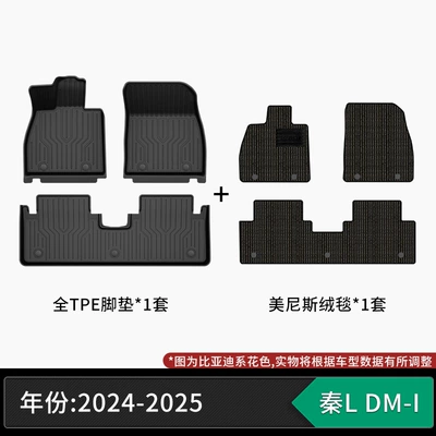 Suitable for BYD, TPE Modelə uyğun ayaqaltı - 24-25-model-byd-qin-l-dm-i-tpe-floor-mats-menis-velvet-carpet