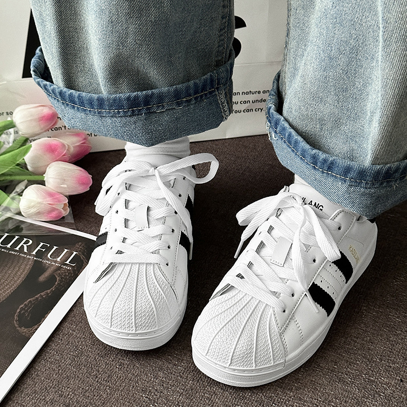 Xu Ling in stock Summer Shell Head Black Label White Women's Casual Campus Cute Couple's All-match White Men's Sneakers