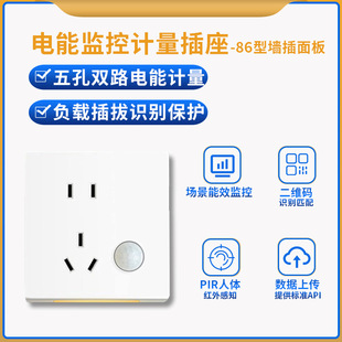 Intelligent Electric Energy Monitoring Metering Socket Type 86 Wall Plug WiFi Bluetooth Socket Power Timing Switch Secondary Development