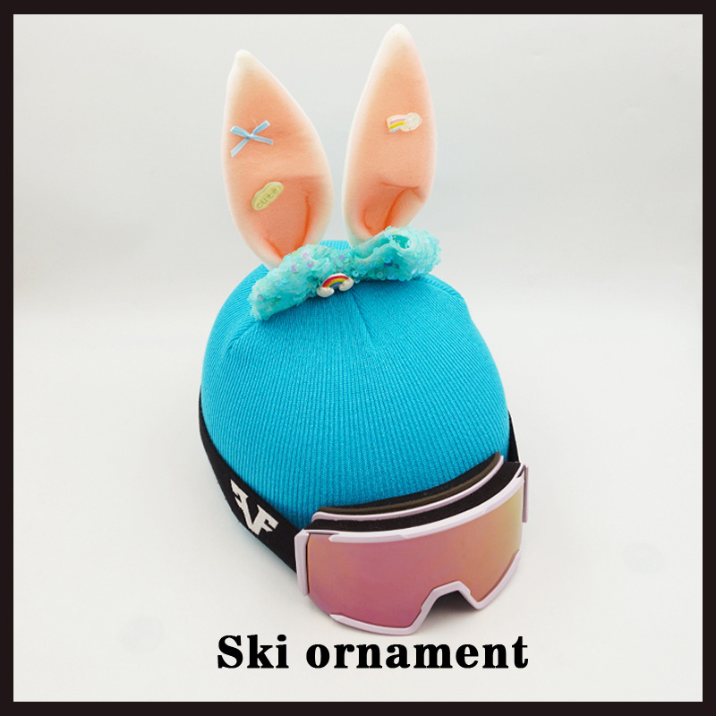 Cute Ski Hat Cover Earflap Sequin Bow Helmet Cover