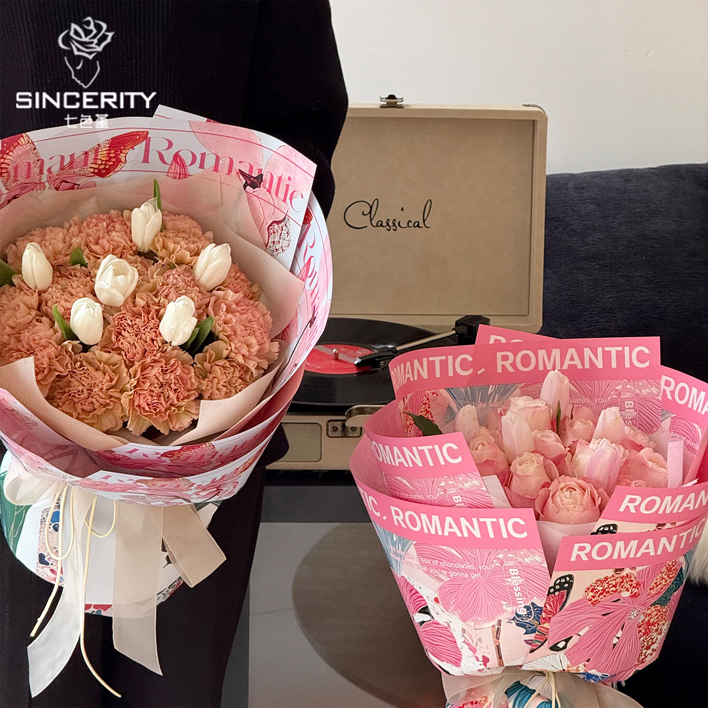 7.5 fibra de seda gruesa película OPP flor embalaje de papel floral florista diy flor embalaje manual