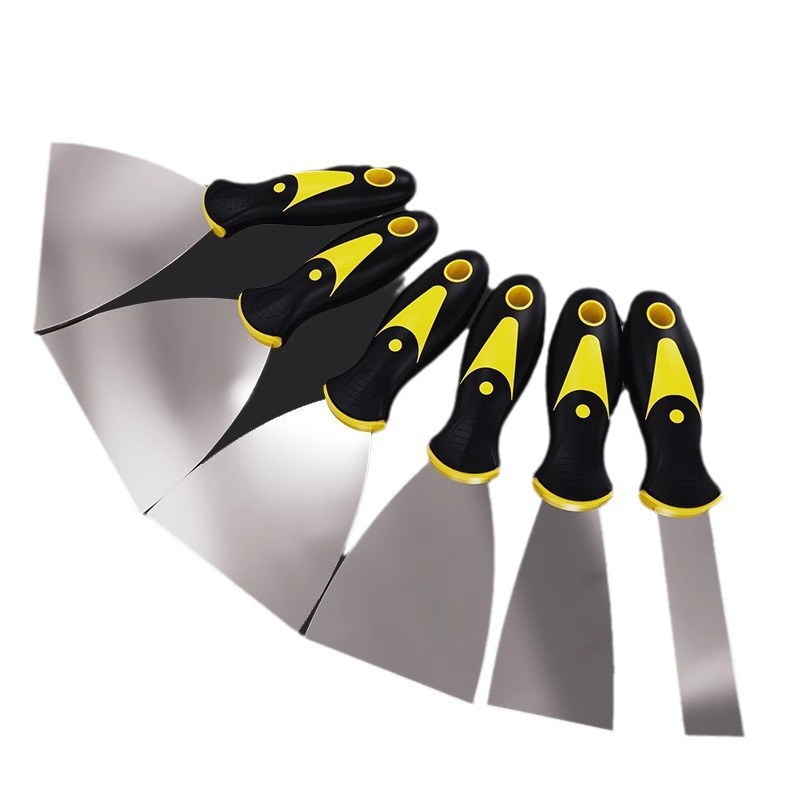 Cuchillo de masticador de mango de dos colores 1 pulgada 2 pulgadas 3 pulgadas 4 pulgadas 5 pulgadas 6 pulgadas de acero inoxidable espeso cuchillo de masticador cuchillo de barro cuchillo de limpieza