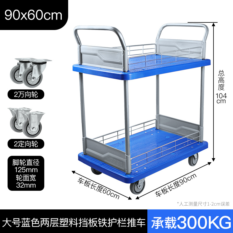 双层蓝色塑料挡板铁护栏90-60