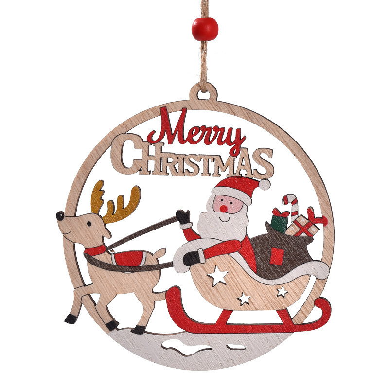 クリスマスのペンダントクリスマスの装飾の木製のペンダントクリスマスの透かし彫りの老人の看板はクリスマスの装飾品を飾ります。|undefined