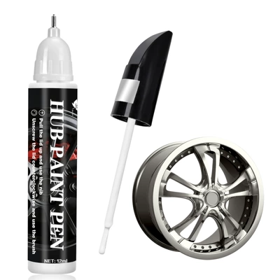Cross-Border Car Wheel Hub Repair Pen Aluminum Alloy Steel Rim Silver Spray Paint Repair Scratch Repair Paint Pen Spray Paint Spray Pen (Avtomobil boya qələmləri) - 12ml-matte-black-wheel-pen